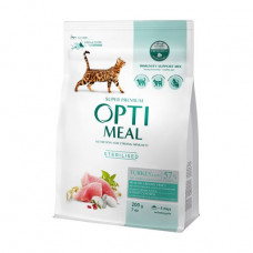 Dry feed for the sterilized cats of Optimeal with a turkey and oats, 200 g