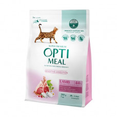 Dry feed for adult cats with sensitive digestion of Optimeal with taste of a lamb, 200 g