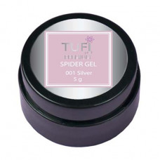 Reflective gel spider line for design of nails of Tufi Profi Spider Gel 001 Silver, 5 g