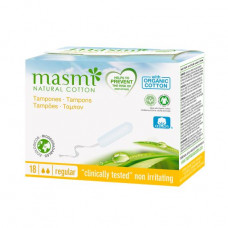 Masmi tampons organic regular without applicator, 18 pieces.