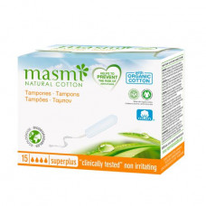 Masmi tampons organic super plus without applicator, 15 pieces.