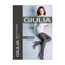 Warm fantasy women's tights with the relief drawing in the form of massive vertical chains of Giulia Gross Voyage 200 DEN (3), Iron, size 3