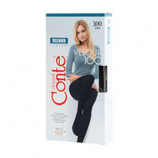 Warm tights female Conte elegant Velour ekstramatovy, 100 DEN, Nero, size 2