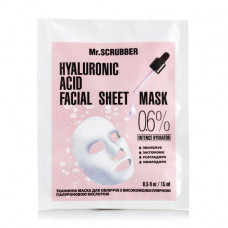 Fabric Mr.Scrubber Hyaluronic acid Facial Sheet Mask mask with high-molecular hyaluronic acid of 0.6%, 15 ml