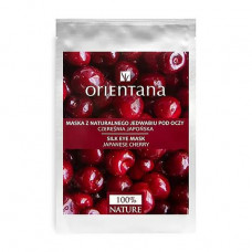 Fabric mask for skin around eyes of Orientana Silk Eye Mask Pad Japanese Cherry, 1 couple