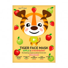 Fabric face pack 7th Heaven Face Food Tiger Face Mask Apple & Strawberry the Tiger, with extract of apple and strawberry, since 8 years, 1 piece