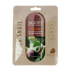 Fabric Jigott Snail Real Ampoule Mask face pack with extract of a mutsin of a snail, 27 ml