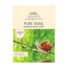 The fabric MBL Pure Snail Intensive Mask Sheet face pack Moistening with mutsiny a snail, 23 ml