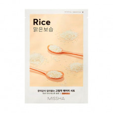 Fabric Missha Airy Fit Sheet Mask Rice face pack with extract of rice, 19 g