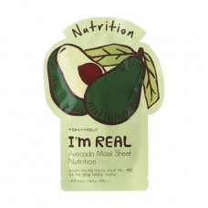 Fabric Tony Moly Im Real Avokado Mask Sheet face pack with extract of avocado, 21 ml