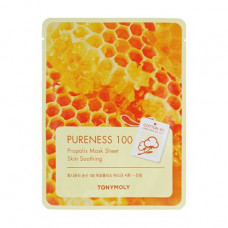 Fabric Tony Moly Pureness 100 Propolis Mask Sheet Skin Soothing face pack with extract of propolis, 21 ml