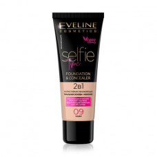 Liquid foundation + a concealer for person 2v1 Eveline Cosmetics Selfie Time Foundation & Concealer 09 Ivory, 30 ml
