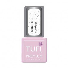 Top for the Tufi Profi Premium Crumb Top No Wipe gel polish without sticky layer, with a crumb, 8 ml