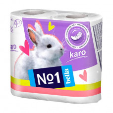 White Bella Karo toilet paper, 2-layer, 4 rolls