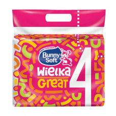Bunny Soft Great 4 toilet paper, 4 rolls, 2-layer, 500 separations