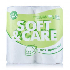 2-layer Green Way toilet paper, white, 175 separations, 4 pieces