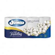 Cotton Slonik Jumbo toilet paper, white, 3kh-layer, 8 pieces