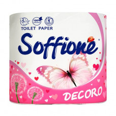 Soffione Decoro toilet paper of two-layer pink, 4 pieces