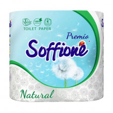 Soffione Natural toilet paper of three-layer white, 4 pieces