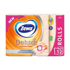 The Zewa Deluxe Cashmere Peach toilet paper with aroma of a peach, 3-layer, 12 pieces