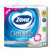 White Zewa Deluxe toilet paper, 3-layer, 145 separations, 4 rolls
