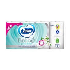 Zewa Deluxe toilet paper Jasmine, white, 3-layer, 150 separations, 8 rolls