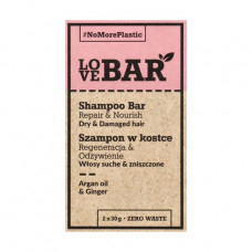 The solid dry and injured hair Love Bar Shampoo Bar Repair & Nourish shampoo, with argan oil and ginger, 2*30 g