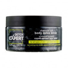 Coal salt srub detox for a body of Detox Expert Charcoal Salt Body Detox Scrub all-type skin, 250 ml