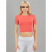 The shortened t-shirt female Giulia Crop T-Shirt, Burnt Coral, the L/XL size