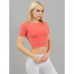 The shortened t-shirt female Giulia Crop T-Shirt, Burnt Coral, the L/XL size