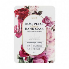 The strengthening mask glove for hands of Koelf Rose Petal Satin Hand Mask, 16 g