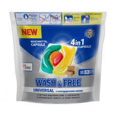 The universal Wash & Free 4 washing capsules in 1 Capsule with shaving of laundry soap, 25 pieces