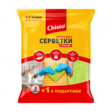 Universal napkins for cleaning of Chisto the Practician, 3 + 1 piece