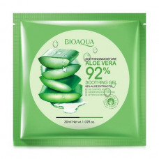 The calming fabric Bioaqua Soothing & Moisture Aloe Vera face pack of 92%, with an aloe, 30 g
