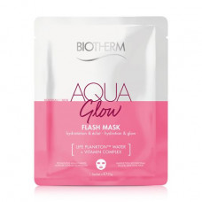 The moistening fabric mask for shine of face skin of Biotherm Aqua Glow Flash Mask, 31 g