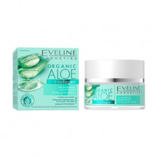 Uvlazhnyayushche-matiruyushchy the face gel Eveline Cosmetics Organic Aloe + Collagen for the normal and combined skin, 50 ml