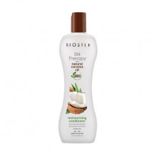 The moisturizing Biosilk Silk Therapy Coconut Oil Moisture Conditioner hair conditioner with coconut oil, 355 ml