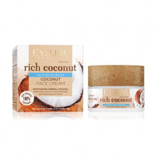 The moisturizing cream for the person Eveline Cosmetics Rich Coconut Face Cream with a coco, 50 ml