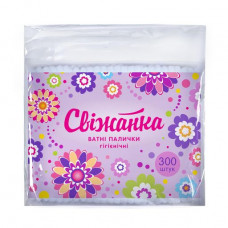 Plastic Svizhanka Q-tips package, 300 pieces