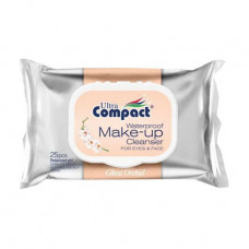 Wet towel wipes of Ultra Compact Make-Up Waterproof with the valve, 25 pieces