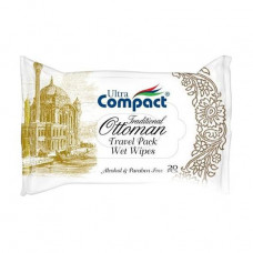 Wet towel wipes of Ultra Compact Ottoman Travel Pack, 20 pieces