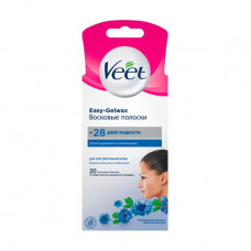 Wax strips of Veet Easy-Gelwax peeling and moistening, for sensitive skin, with almond oil and aroma of a cornflower, 20 pieces