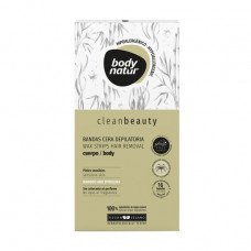 Wax strips for depilation of a body of Body Natur Wax Strips for Body Sensitive Skin Bamboo And Spirulina with a bamboo and spiruliny, 16 pieces +2 napkins