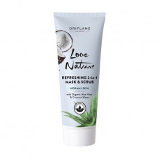 The restoring mask srub 2 in 1 for the person of Oriflame Love Nature with an organic aloe belief and coconut water, 75 ml