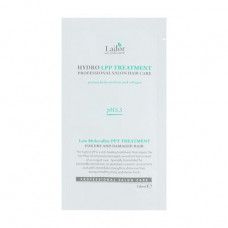 The restoring La'dor Eco Hydro LPP Treatment Low Molecullar PPT mask for the dry and injured hair, 10 ml (sampler)