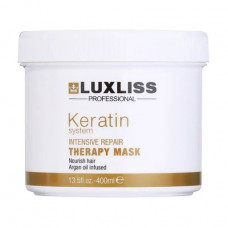 The restoring mask for hair of Luxliss Keratin Intensive Repair Therapy Mask on the basis of a keratin, 400 ml