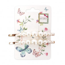 Hairpins for Lukky hair thin, with pearls, 2 pieces (T19587)