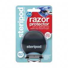 Protective cover for the Steripod razor with a zinc anticorrosive strip, black