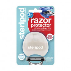 Protective cover for the Steripod razor with a zinc anticorrosive strip, pearl