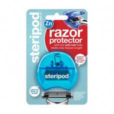 Protective cover for the Steripod razor with a zinc anticorrosive strip, blue
